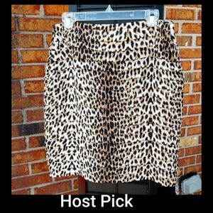 📌SALE$6.📌 Leopard Print Skirt 🐆Worthington Size 8 Fully Lined+Side Zipper
